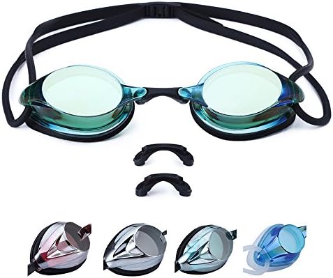 Adult Swim Goggles - Best Prescription Swimming Goggles for Kids Men Women Youth, Professional Anti Fog Mirror Coating UV Protection No Leaking, Ear Plugs Free Protection Case Included