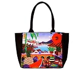 Madison, Eco Friendly Medium Tote Bag with "La Paz" Painting by Artist Raul del Rio