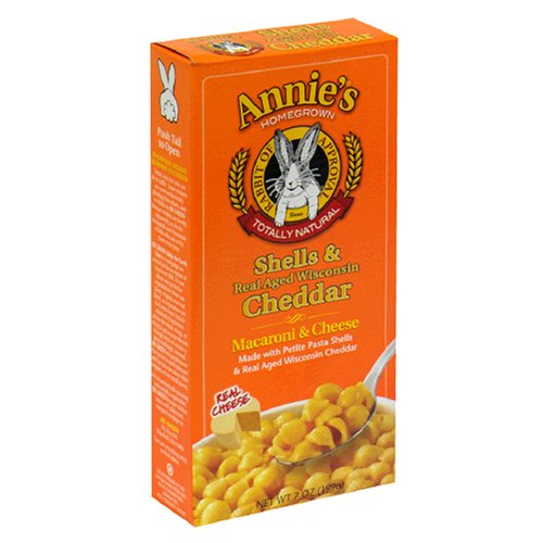 Annie's Homegrown Totally Natural Shells & Real Aged Cheddar Mac & Cheese, 6-Ounce... by Shells & White Cheddar