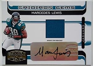 2006 Donruss Gridiron Gear MARCEDES LEWIS Gems Auto Jersey RC Rare SP #/50 - NFL Slabbed Autographed Rookie Cards
