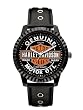 Harley-Davidson&reg; Men's Black Strap Oil Can Watch by Bulova&reg; 78A107