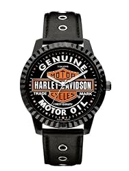 Harley-Davidson&reg; Bulova Men's Oil Can Watch. Black body stainless steel, Harley&reg; oil can logo. WR50m/165ft. 78A107