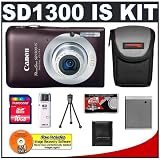 Cheap Canon PowerShot SD1300 IS Digital ELPH Camera (Brown) + 16GB Card + Case + NB-6L Battery + Accessory Kit