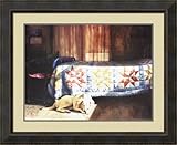Dog Nap Framed Art Print by Mark A. Stewart, 33.16 in. x 27.16 in. Framed