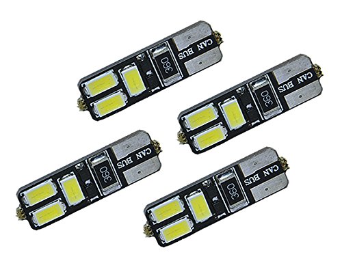 2 PAIRS CANBUS No Error T10 168 w5w 6 LED SMD White License Plate Parking Bulbs