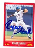 Rafael Santana Autographed/Hand Signed baseball card New York Mets 1988 Score baseball card #316