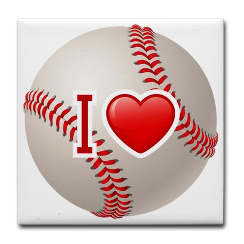 Tile Coaster (Set 4) I Love Baseball