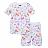 Tea Collection Tossed Butterfly Short Sleeve Sleeper Set, Milk