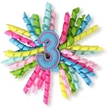 Mud Pie Baby-Girls Newborn Third Birthday 3-In-1 Bow, Multi Colored, One Size
