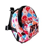 OCSOSO Puppy Dog Backpack,Saddle Bags,Back Pack with Training Lead Leash (Pink peach heart, S)