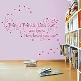 Twinkle Twinkle Little Star 2 - Nursery Wall Quote Decal Sticker (Medium) by Wondrous Wall Art