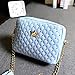 Women Messenger Bags Rivet Chain Shoulder Bag Leather Crossbody (Blue)