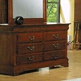 Storage Dresser Louis Phillipe Style Medium Brown Finish