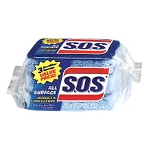 S.O.S. All Surface Scrubber Sponge, 3-Count Packs (Pack of 8)