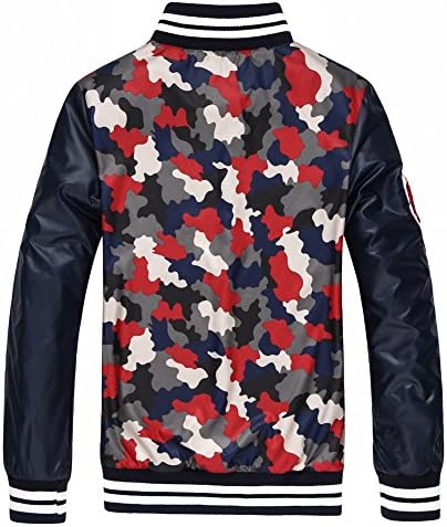 SSNF Big Boy's Camouflage Zipper Coat For Autumn Wear Wine Red Size 13T