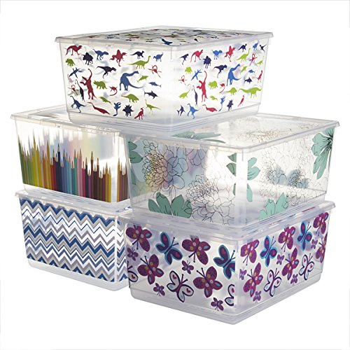 6 Pack KIS UrBin Large Plastic Storage Bins With Lids Home Organization