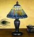 12 Inch H Tiffany Jeweled Peacock Mini Lamp Table Lamps