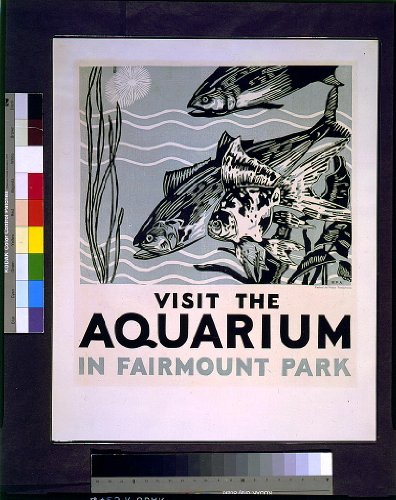 GIANT WPA Wall Sticker of: Visit the aquarium in Fairmount Park