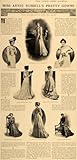 1900 Print Annie Russell Gown Fashion Pach Sarony Dress Woman Satin Silk Clothes - Original Halftone Print