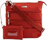 Baggallini Big Zipper Bagg- Solid Nylon Crinkle,Tomato,One Size
