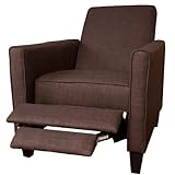 Jamestown Brown Fabric Recliner Club Chair