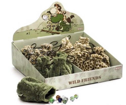 Nici, Wild08, Plüschsäckchen, Tiger, mit 20 Murmeln