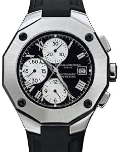 Baume and Mercier Riviera Chronograph Steel Black Mens Watch 8594