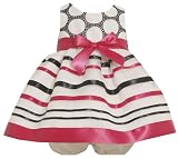 Bonnie Baby Girls Infant Organza Dress With Ribbon Trim, Multi, 18 Months