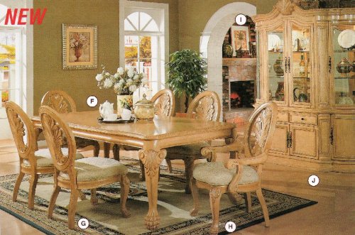 All new item 7 pc White wash finish wood dining table set