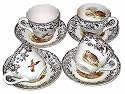 Spode Woodland Set of 4 Tea Cups and Saucers