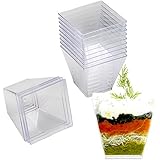 5oz. Modern Style Soup Cup, 5oz Clear Square Cup, Stylish Parfait Glasses Dessert Cup, Fancy Trifle Bowl "Quantity 20"