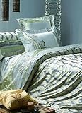 4-pc Gorgeous Cyan Imitated Silk Duvet Cover Bedding Set Full / Queen Size