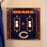 Chicago Bears - NFL Art Glass Double Switch Plate Cover