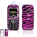 Hot Purple Pink and Black Zebra Animal Skin Design Snap-On Cover Case Cell Phone Protector for LG LX260 UX260 Rumor