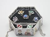 Japanese Anime Katekyo Hitman Reborn Cosplay Accessories - Set of Seven Gem Rings and Necklace 3rd Ver