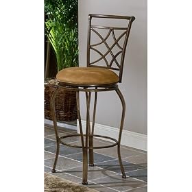 Hillsdale Glendale 30-Inch Swivel Bar Stool, Brown Rust Finish with Buckskin Faux-Suede... by Hillsdale Furniture