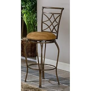 Hillsdale Glendale 30-Inch Swivel Bar Stool, Brown Rust Finish with Buckskin Faux-Suede... by Hillsdale Furniture