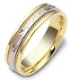 6mm cable two-tone wedding band ring (14K Gold)