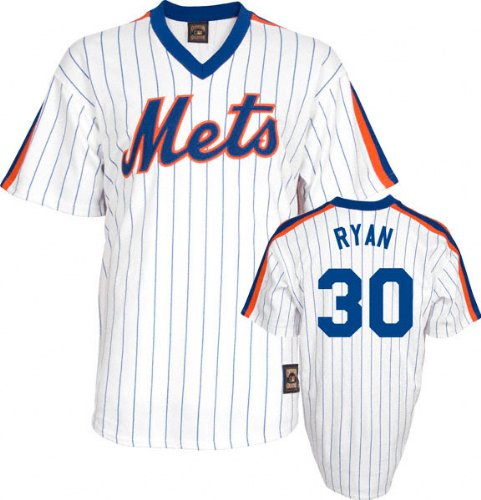 Nolan Ryan Majestic Cooperstown Throwback Pinstripe New York Mets Jersey