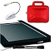 Amazon Kindle DX Combo: Black Silicon Skin With RED Kroo Cube Travel Carrying Pouch C...