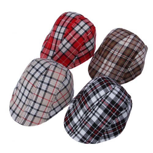 Bigood Child Flat Cap Hat Gatsby Ivy Newsboy Ascot Peaked Plaid Berets
