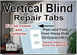 4 ea Vertical Blind Repair Tabs for Colors and Textures!