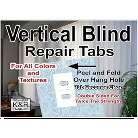 4 ea Vertical Blind Repair Tabs for Colors and Textures!