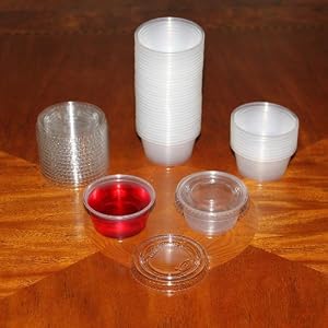 Jello Shot Glasses Durable Plastic Clear 2oz. 125/Pkg