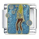 Woman Dancing Italian Charms Bracelet Link