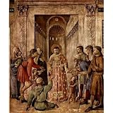 Fra Angelico (Fresco cycle on the life of Saint Stephen and Lawrence, scene: St. Lawrence Church distributes the wealth - 11x17