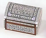 Handcrafted Mother of Pearl Inlaid Rectangle Wood Egyptian Jewelry Box