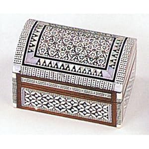 Handcrafted Mother of Pearl Inlaid Rectangle Wood Egyptian Jewelry Box