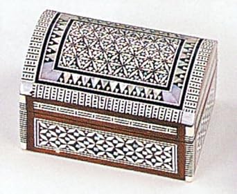 Handcrafted Mother of Pearl Inlaid Rectangle Wood Egyptian Jewelry Box