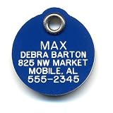 Round Safety Reflective Pet ID Tag with Personalized Customized Engraving